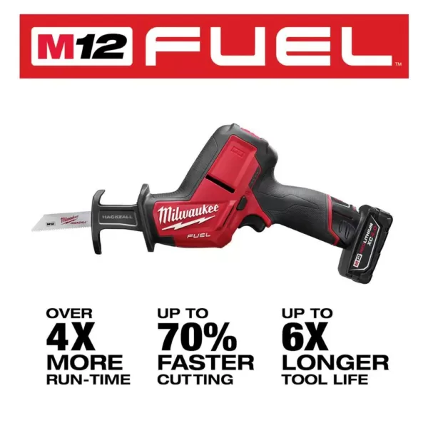 Milwaukee M12 FUEL 12-Volt Lithium-Ion Brushless Cordless HACKZALL Reciprocating Saw Kit with Free M12 Right Angle Drill