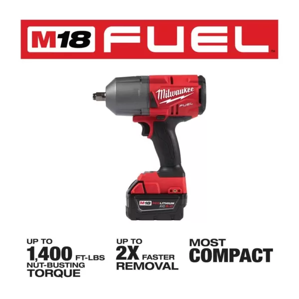 Milwaukee M18 FUEL 18-Volt Lithium-Ion Brushless Cordless Hammer Drill and Impact Driver Combo Kit (2-Tool) with Impact Wrench