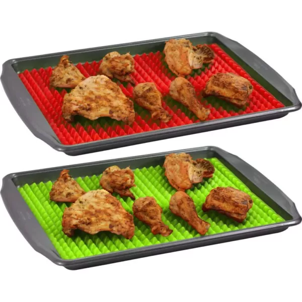 Southern Homewares Healthy Homewares Red Green Silicone Baking Sheet (2-Pack)