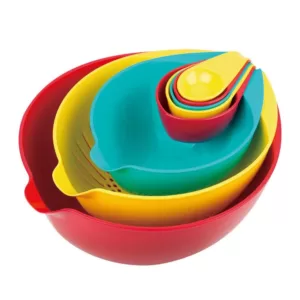 MasterPan 10 in. 8-Piece Multi-Colored Nested Mixing and Measuring Bowl