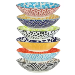 Certified International Chelsea Multicolored Porcelain 9 in. 32 oz. Dinner Bowls (Set of 6)