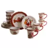 Certified International Vintage Santa Dinnerware 16-Piece Holiday Multicolored Earthenware Dinnerware Set (Service for 4)