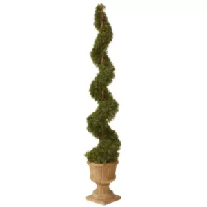 National Tree Company 60 in. Upright Juniper Artificial Spiral Tree with Decorative Urn