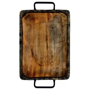 Heritage Lace Artisan Wood - Bark Natural Decorative Tray