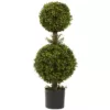 Nearly Natural 35 in. Double Boxwood Topiary