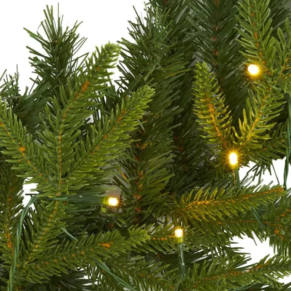 Nearly Natural 6 ft. Battery Operated Pre-lit Green Pine Artificial Christmas Garland with 35 Clear LED Lights