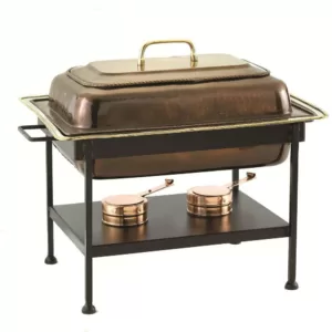 Old Dutch 8 qt. 23 in. x 13 in. x 19 in. Rectangular Antique Copper over Stainless Steel Chafing Dish