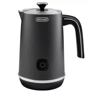 DeLonghi 8.8 oz. Matte Black Metal Electric Milk Frother with Non-Stick Interior