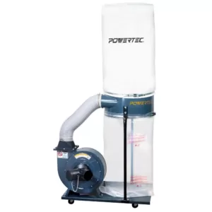 POWERTEC Portable Shop Dust Collector with 1.5 HP Motor 1,250 CFM