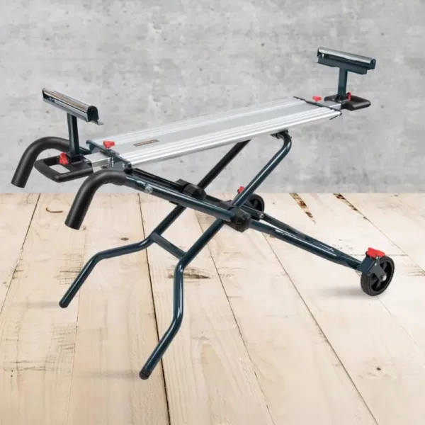 POWERTEC Dual Position Miter Saw Stand (Portable Edition) with Wheels, Quick Change Brackets and Aluminum Bed