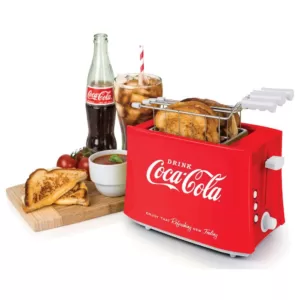 Nostalgia Coca-Cola 4-Slice Red Wide Slot Grilled Cheese Toaster