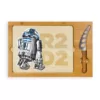 TOSCANA 15.4 in. R2-D2 Icon Glass Top Serving Tray and Knife Set