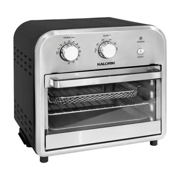 KALORIK 12 qt. Stainless Steel and Black Air Fryer Oven