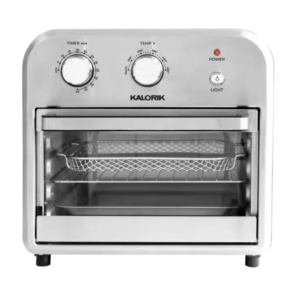 KALORIK 12 qt. Stainless Steel and Black Air Fryer Oven
