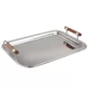 Elegance 22 in. x 15.5 in. Stainless Steel Rectangular Tray with Handles