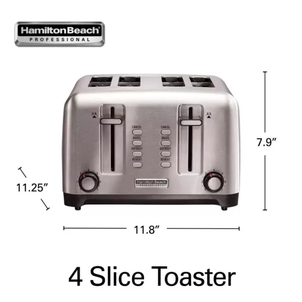 Hamilton Beach Pro 4-Slice Stainless Steel Wide Slot Toaster