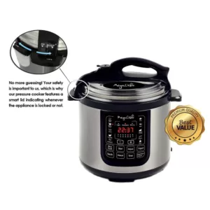 MegaChef 8 Qt. Stainless Steel Electric Pressure Cooker with Stainless Steel Pot