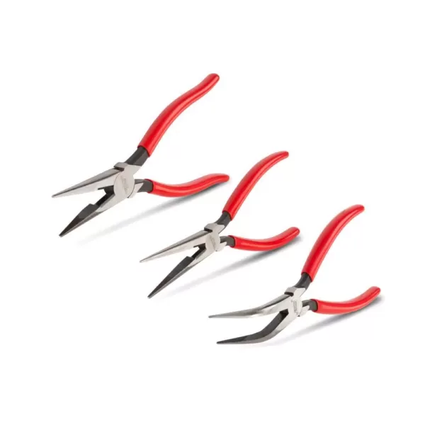 TEKTON Gripping Pliers Set with Bent Nose, Long Nose (3-Piece)