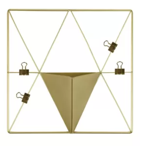 WallPops Gold Triangle Metal Grid with Pocket Wall Organizer
