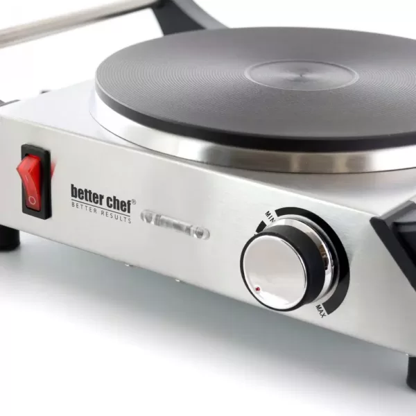 Better Chef Portable Single Burner Stainless Steel 8 in. Solid Element Electric Hot Plate