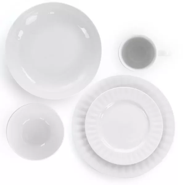 Elama 18-Piece Sienna White Porcelain Dinnerware Set (Service for 4)