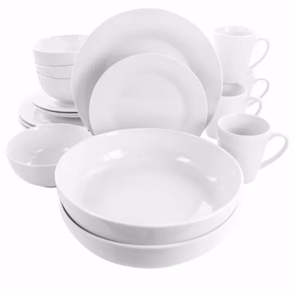 Elama 18-Piece Carey Round White Porcelain Dinnerware Set (Service for 4)