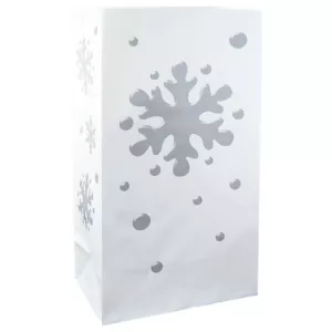LUMABASE 11 in. Snowflake Flame Resistant Luminaria Bags (Set of 12)