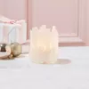 Two's Company Selenite Translucent White Candle Holder with Glass Insert