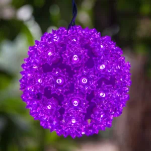 Wintergreen Lighting 7.5 in. 120-Light LED Purple Decorative Starlight Sphere