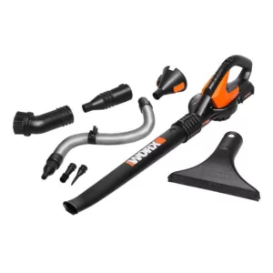 Worx POWER SHARE 20-Volt 120 MPH 80 CFM Cordless Battery Leaf Blower / Sweeper (2Ah Battery, Charger & Accessories Included)