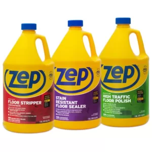 ZEP 128 oz. High-Traffic Floor Polish with Stain-Resistant Floor Sealer 128 oz. and HD Floor Stripper 128 oz. (3-Pack Combo)