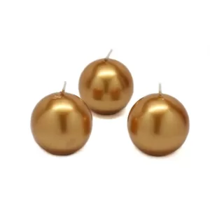Zest Candle 2 in. Metallic Gold Ball Candles (12-Box)